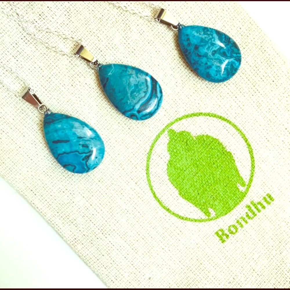 ✨❤️ BEAUTIFUL✨❤️ blue jasper pendant necklace